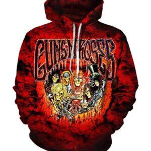 Gun N' Roses Hoodies - Pullover Red Hoodie
