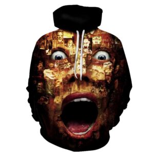 Halloween Big Face Screaming Devil 3D Printed Hoodie