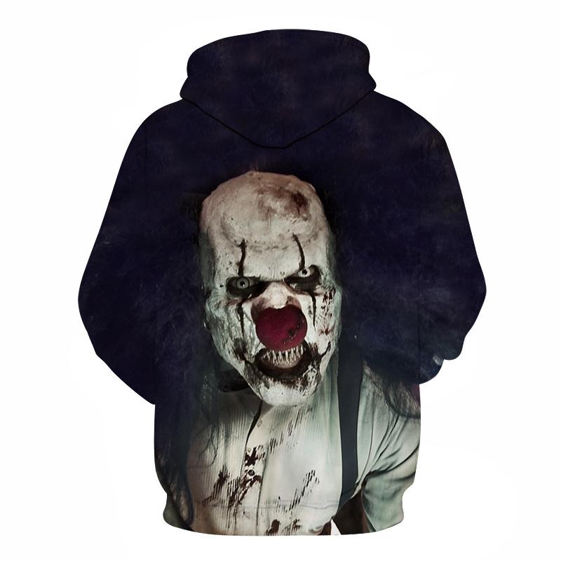 Halloween Clown Devil Print Hoodie - Image 2