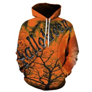 Halloween Devil 3D Printed Red Blood Moonlight Hoodie