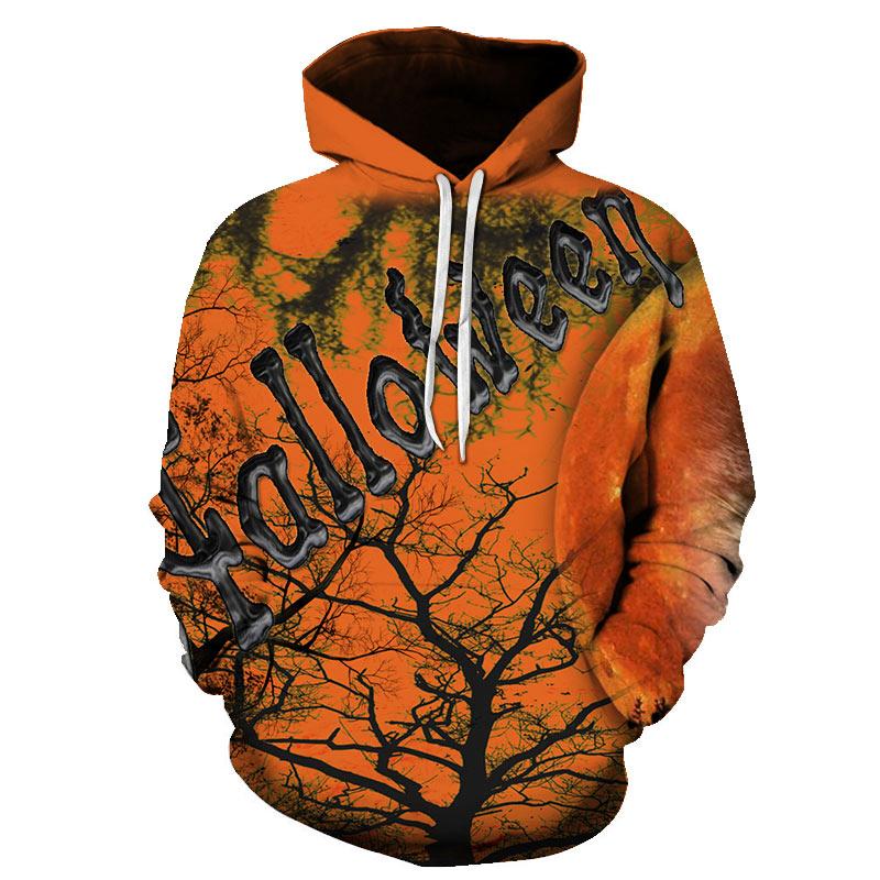 Halloween Devil 3D Printed Red Blood Moonlight Hoodie
