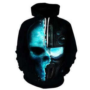 Halloween Devil Double Skeleton Skull 3D Printed Hoodie