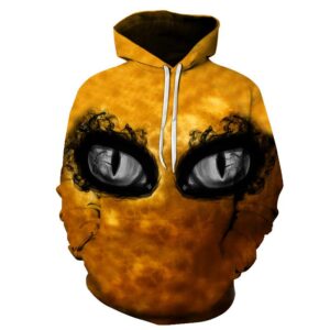 Halloween Devil Eyes Print Hoodie