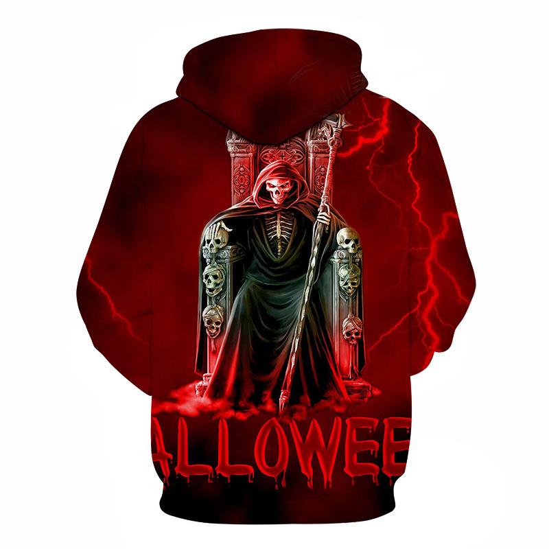 Halloween Devil Skeleton Throne 3D Printed Hoodie - Image 2