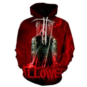 Halloween Devil Skeleton Throne 3D Printed Hoodie