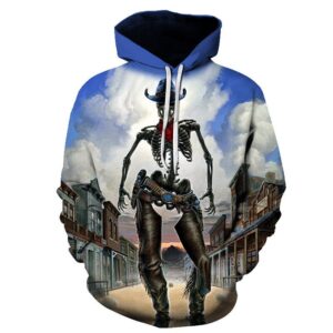 Halloween Devil Skull  The Cowboy Style 3D Printed Hoodie