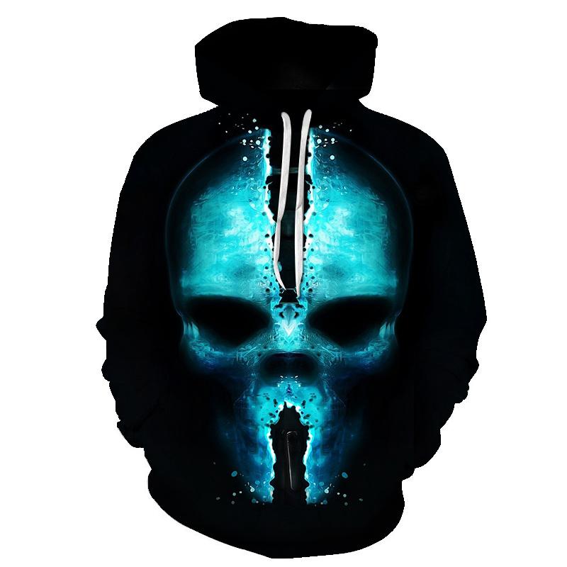 Halloween Devil White Skull 3D Printed Hoodie