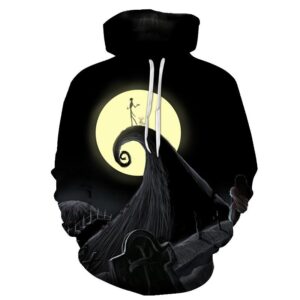 Halloween Jack and zero Full moon 3D Hoodie
