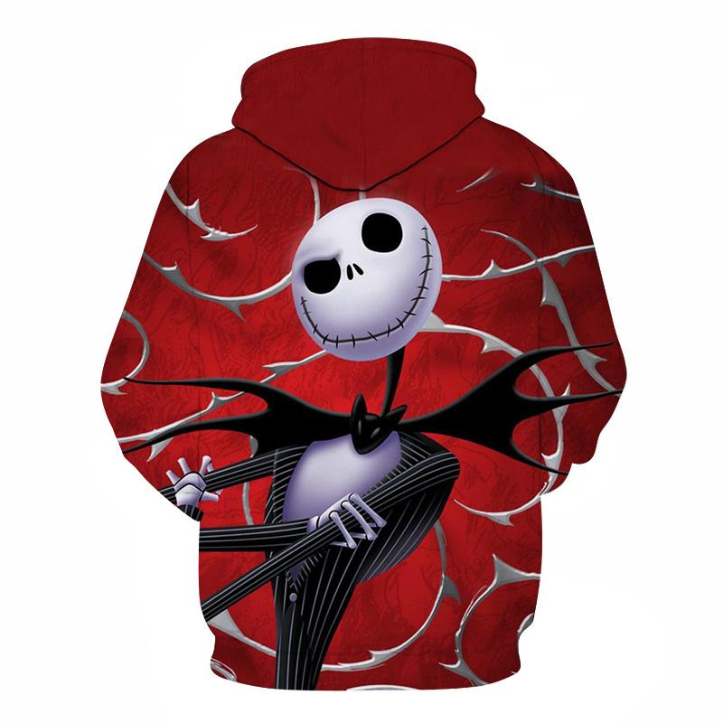 Halloween Jack Skellington Red night 3D Printed Hoodie - Image 2