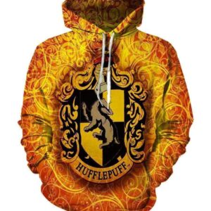 Harry Potter  College Logo Hoodies - Pullover Yellow Hufflepuff Hoodie