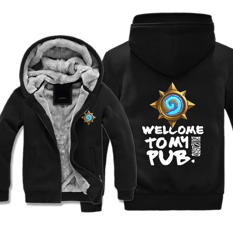 Hearthstone Jackets - Solid Color Hearthstone PUB Blue Logo Super Cool Fleece Jacket - Image 5