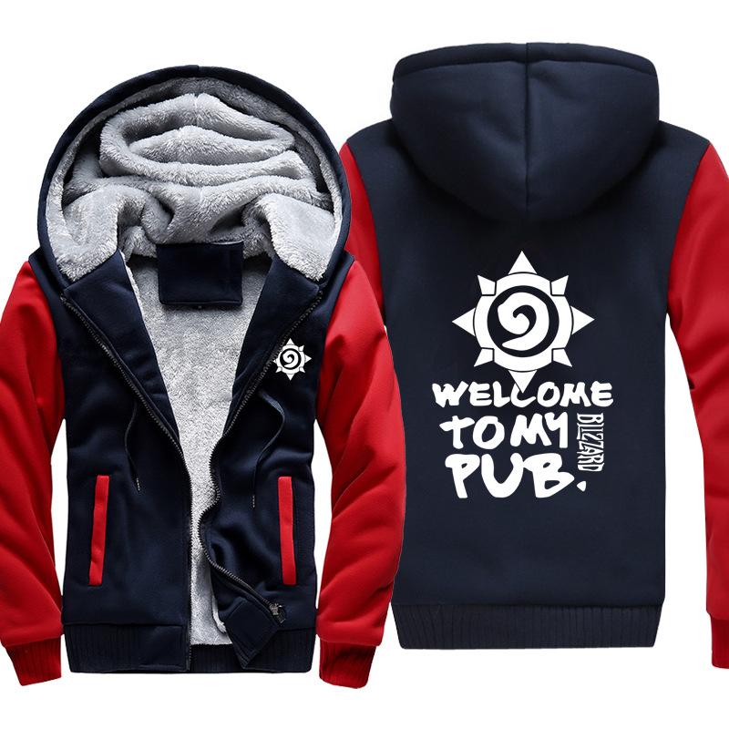 Hearthstone Jackets - Solid Color Hearthstone PUB White Logo Super Cool Fleece Jacket - Image 2