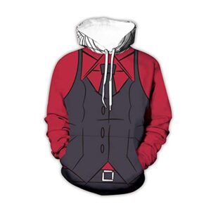 Helltaker Hoodies -Cerberus Unisex 3D Pullover Hooded Sweatshirt