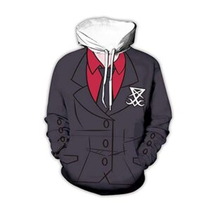 Helltaker Hoodies -Lucifer Unisex 3D Pullover Hooded Sweatshirt