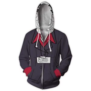 Helltaker Hoodies - Pandemonica Unisex 3D Zip Up Hooded Jacket