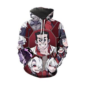 Helltaker Hoodies -Unisex 3D Pullover Hooded Sweatshirt