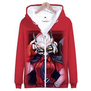 Helltaker Hoodies - Unisex 3D Zip Up Hooded Jacket