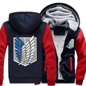 Hip Hop Jackets - Solid Color Hip Hop Series Hip Hop Blue and White Sign Fleece Jacket