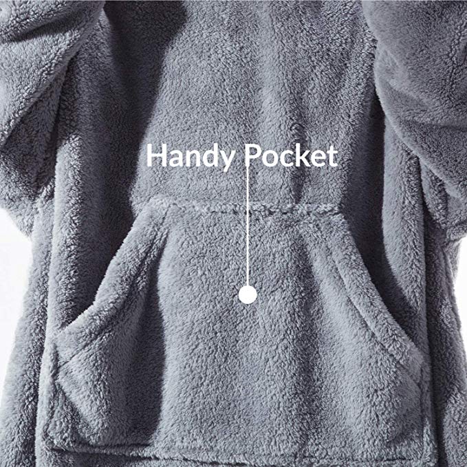 His-and-Hers Sleeves-Cute Thick Flannel Plush Wearable Blanket - Image 6
