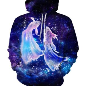 Horoscope Pisces Hoodies - Pullover Black Hoodie