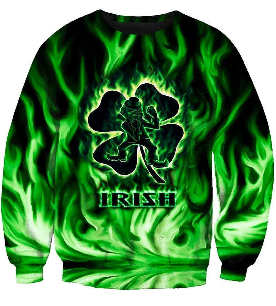Irish Hoodies - Pullover Green Hoodie - Image 3