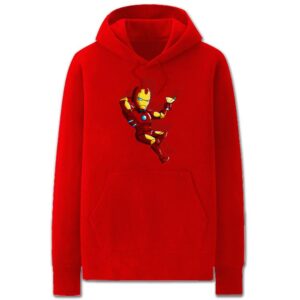 Iron Man Hoodies - Solid Color Iron Man Cartoon Style Cool Fleece Hoodie