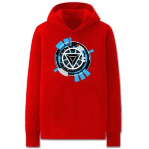 Iron Man Hoodies - Solid Color Iron Man Repulsor TechNode Icon Fleece Hoodie