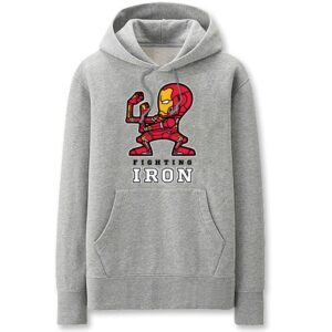 Iron Man Hoodies - Solid Color Super Hero IronMan Cartoon Style Fleece Hoodie