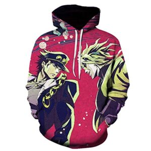 JoJo's Bizarre Adventure Hoodies - 3D Printed Pullover Hooded Sweatshirt