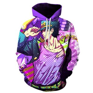 JoJo’s Bizarre Adventure Hoodies - Jotaro Kujo 3D Printed Pullover Hooded Sweatshirt