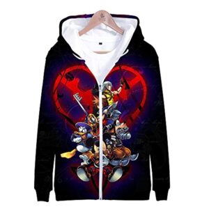 Kingdom Hearts Hooded Coat - 3D Print Zipper Gaming Hoodie
