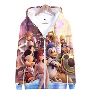 Kingdom Hearts Hooded Coat - 3D Print Zipper Gaming Hoodie