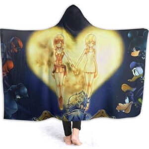 Kingdom Hearts Soft Flannel Throw Hooded Blanket