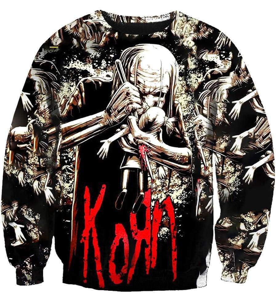 Korn Old Hoodies - Pullover Black Hoodie - Image 3