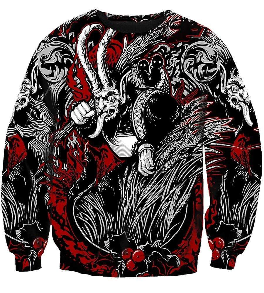 Krampus Hoodies - Pullover Black Hoodie - Image 2