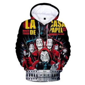 La casa de papel Salvador Dali Mask Sweatshirts - 3D Printed Hoodie
