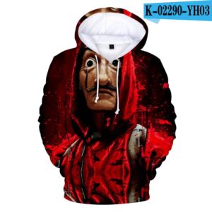 La casa de papel Salvador Dali Mask Sweatshirts - 3D Printed Hoodie