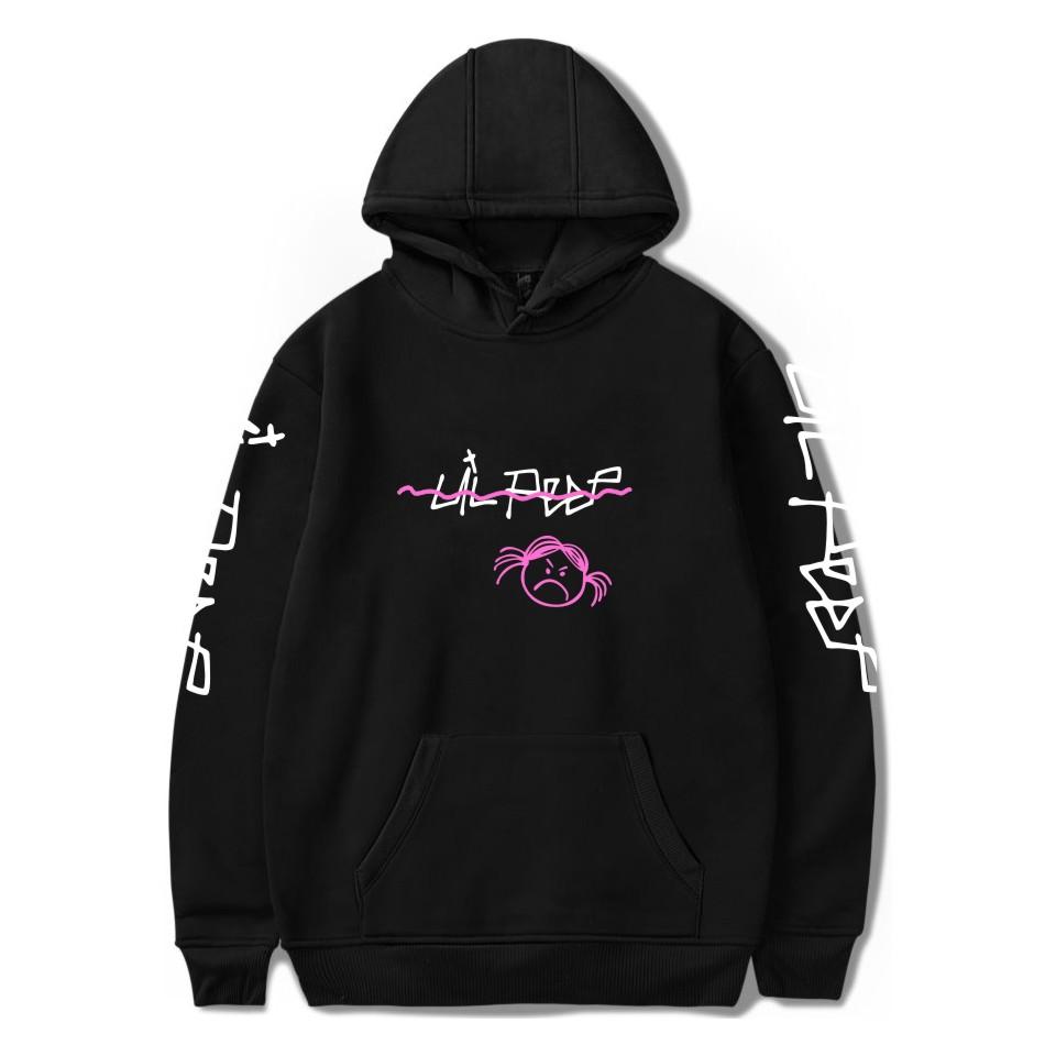 Lil Peep Hoodies - Angle Letter Printed Pullover Hoodie