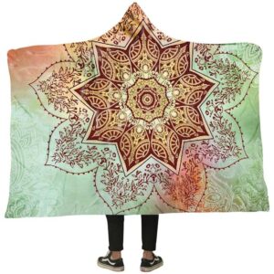 Magic Hooded Blankets - Magic Series Flower Colorful Fleece Hooded Blanket