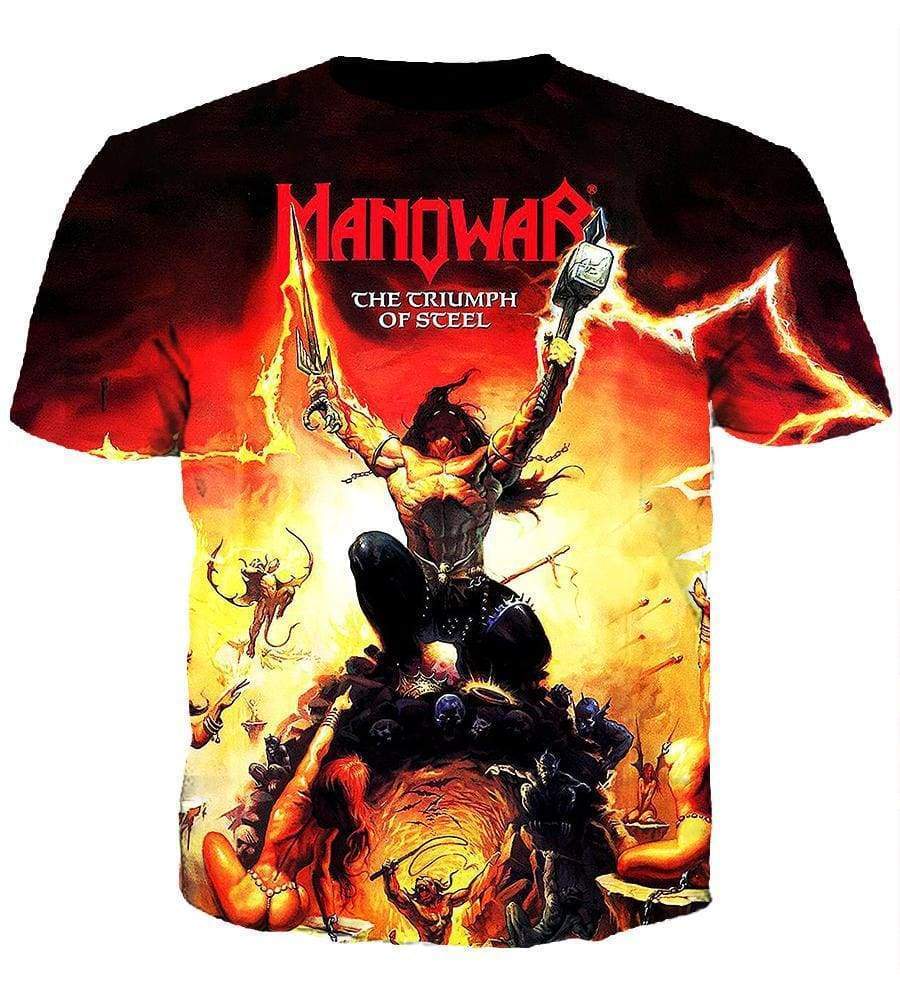 Manowar Heavy Metal Band Hoodies - Pullover Red Hoodie - Image 4