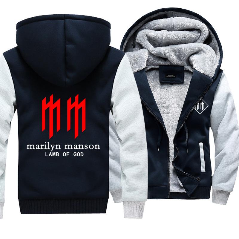 Marilyn Manson Jackets - Solid Color Marilyn Manson Lamb of God Super Cool Fleece Jacket - Image 3