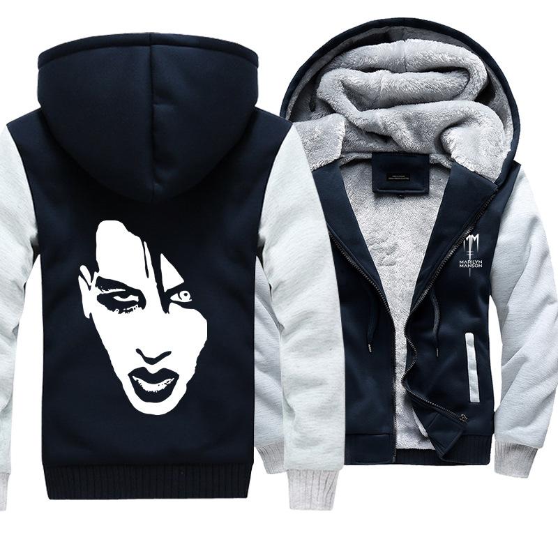Marilyn Manson Jackets - Solid Color Marilyn Manson Super Cool Fleece Jacket - Image 4
