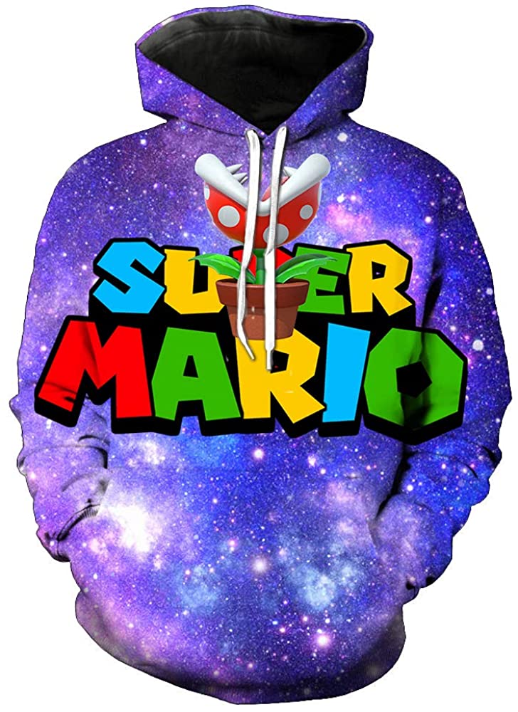 Mario Hoodie - 3D Full Print Drawstring Hooded Pullover Sweatshirt 9 Styles Optional - Image 6
