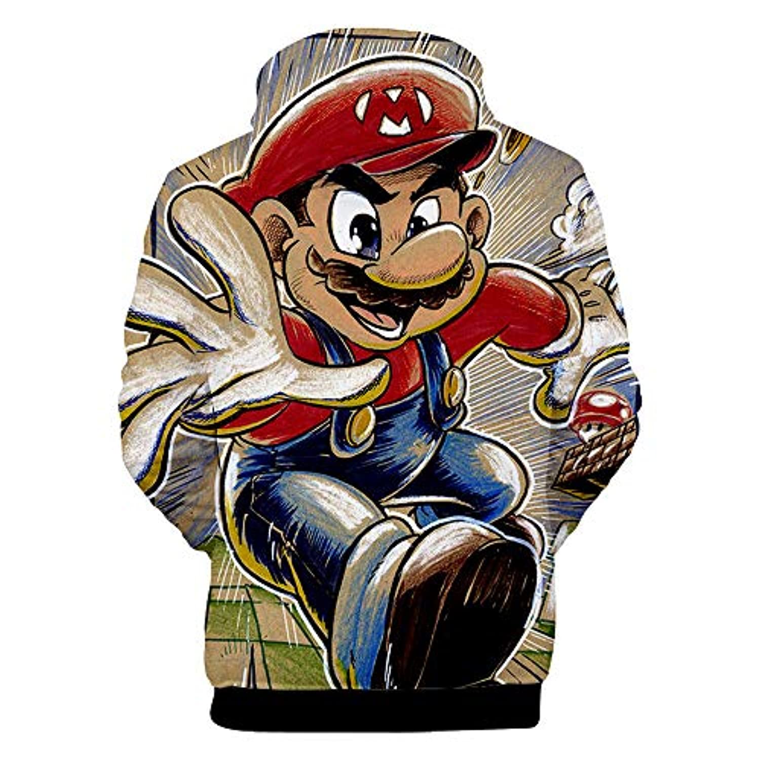 Mario Hoodie - Super Mario 3D Full Print Drawstring Hooded Pullover Sweatshirt - Image 2