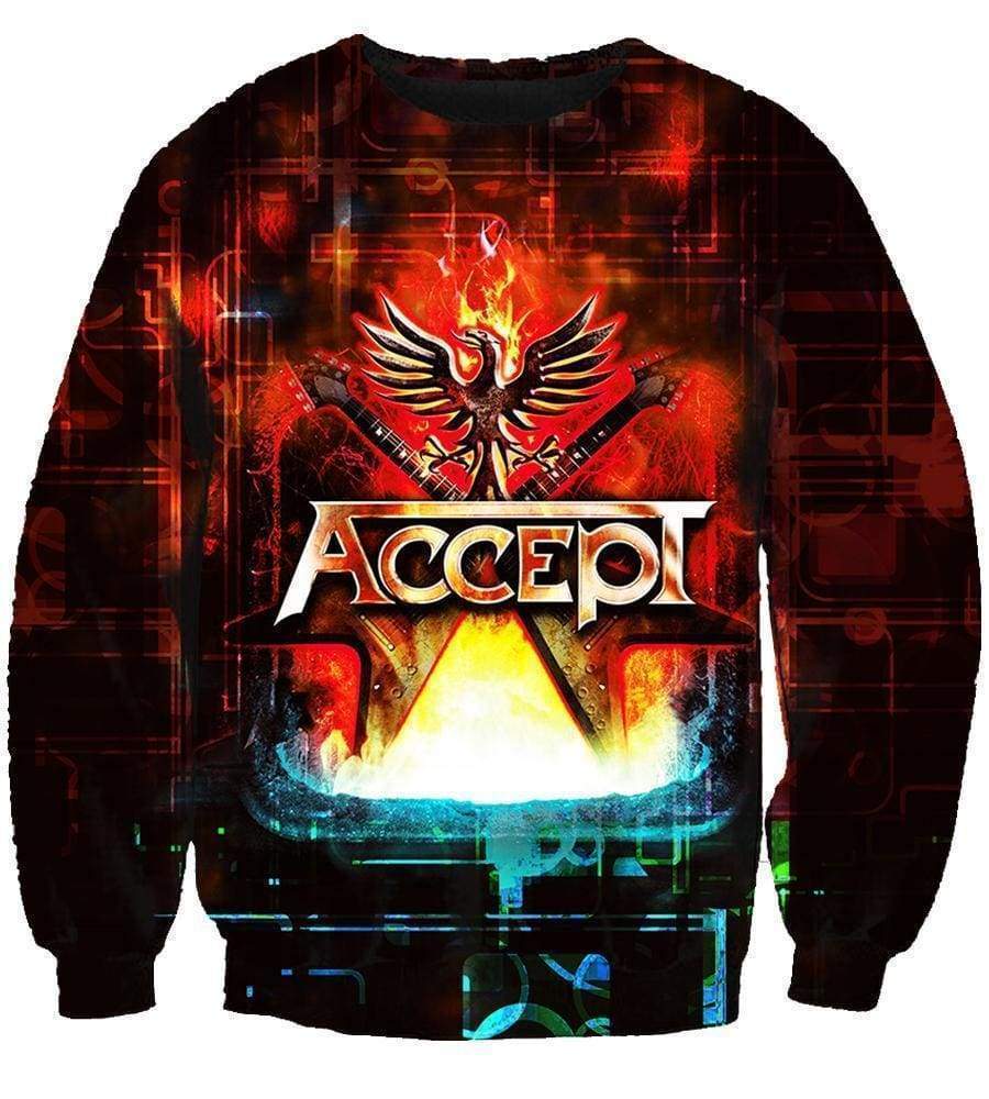Accept Hoodies - Pullover Red Hoodie - Image 3