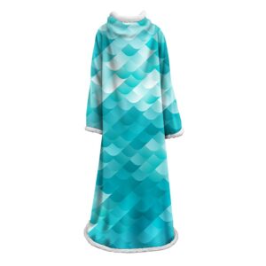 Mermaid Scale Blanket With Sleeve - 3D Digital Printed Thickened Robe