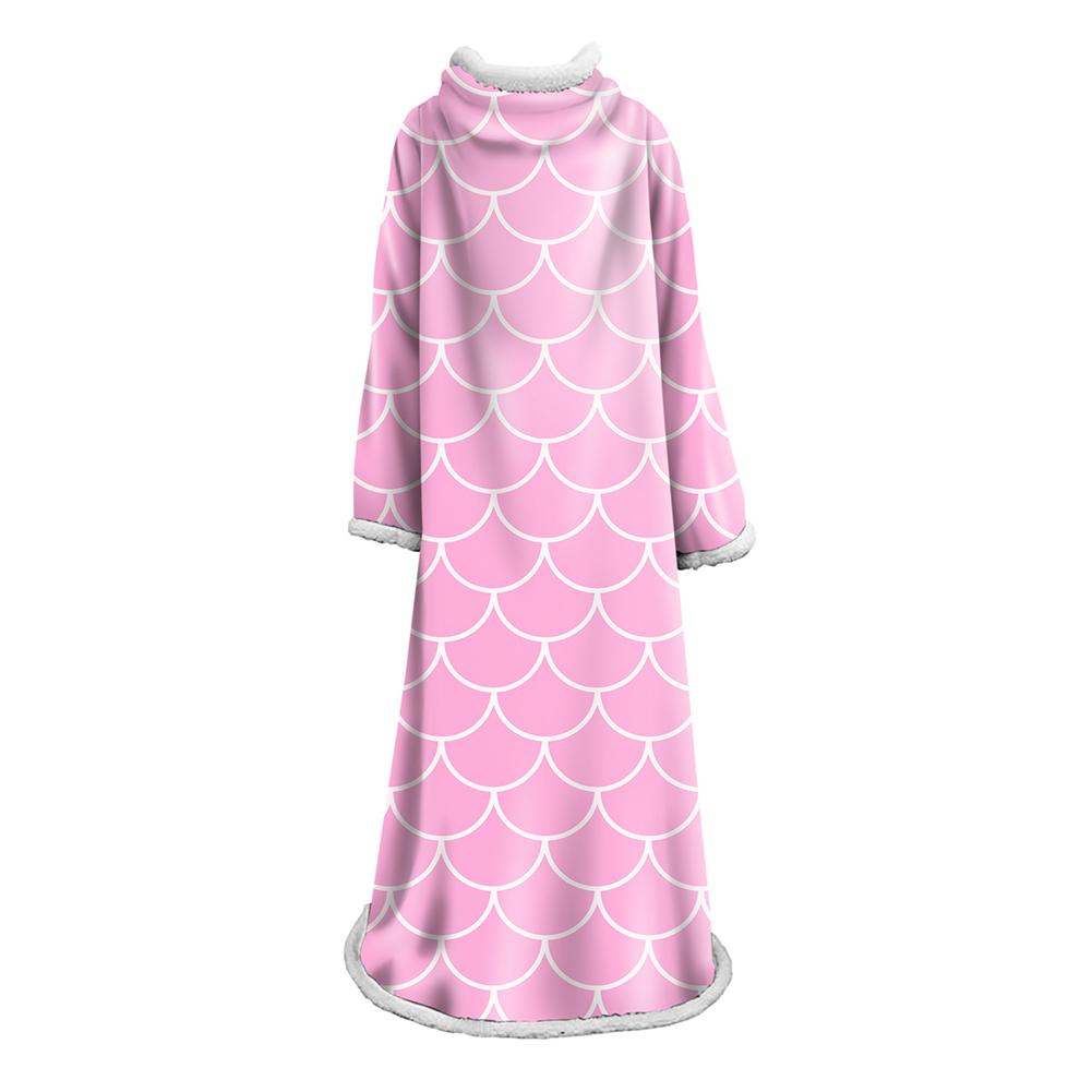 Mermaid Scale Blanket With Sleeve - 3D Digital Printed Thickened Robe - Image 11