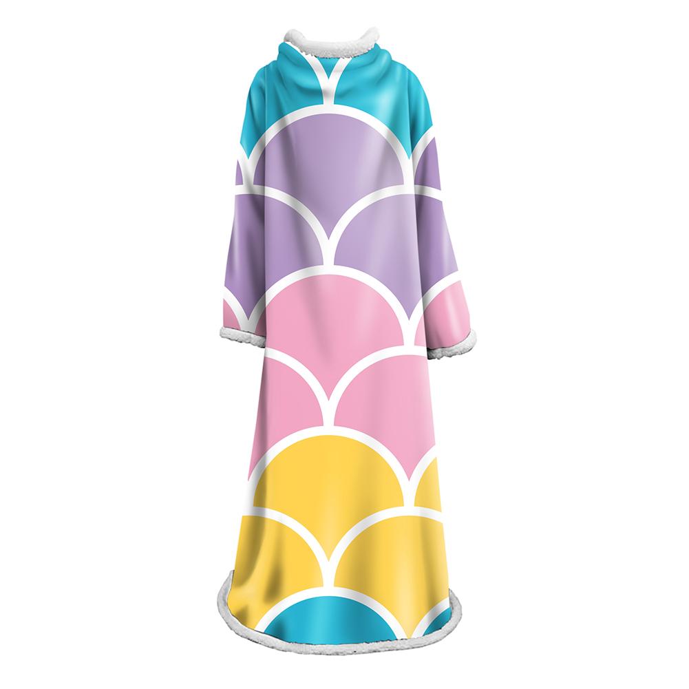 Mermaid Scale Blanket With Sleeve - 3D Digital Printed Thickened Robe - Image 7
