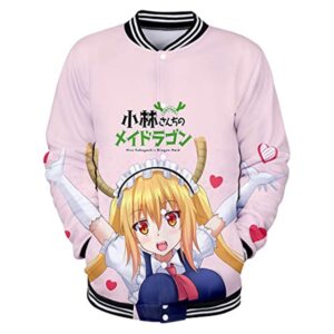 Miss Kobayashi's Dragon Maid Coat Button Up Crew Neck Jacket
