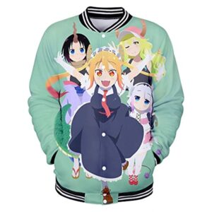 Miss Kobayashi's Dragon Maid Coat Button Up Crew Neck Jacket